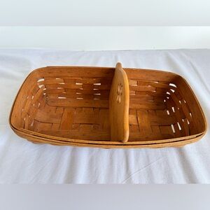 VINTAGE‎ Longaberger cracker Bread basket wooden divider carved flower detail